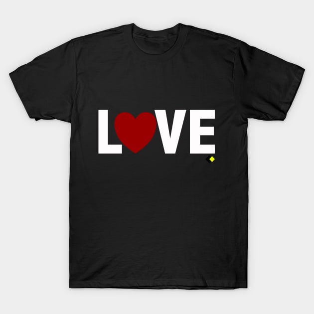 LOVE HEART WHITE H. T-Shirt by AddOnDesign